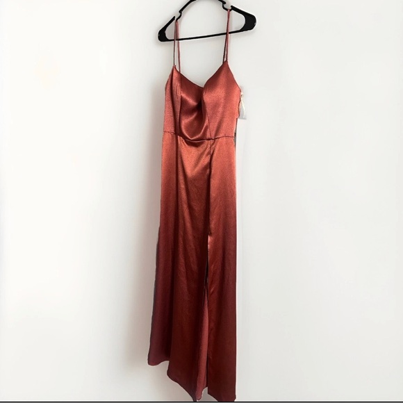 Jenny Yoo Dresses & Skirts - Jenny Yoo Rust Satin Gown